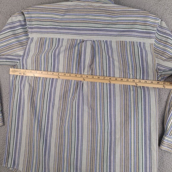 Chaps Shirt Mens‎ XXL Multicolor Striped Button Down Long Sleeve Pocket Cotton - Picture 11 of 15